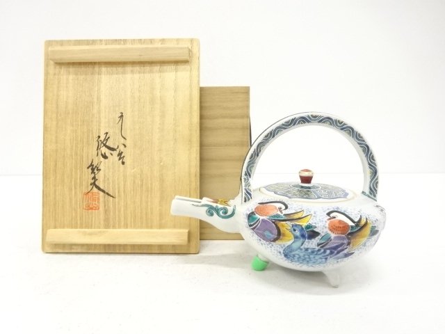 JAPANESE COLLECTIBLE / KUTANI YAKI CHOSHI (SAKE BOTTLE) / ZUI-TORI DES
